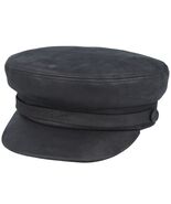 Fiddler Breton Cap Hat Greek Fisherman Sailor Barge 100% Sheep skin Leather - $66.59+