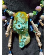 Handmade Custom Colorful Beach Style Beaded Druzy Necklace - £27.73 GBP