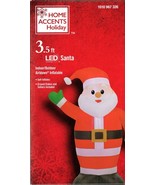 HOME ACCENTS HOLIDAY 1010 987 326 3.5&#39; LED INFLATABLE WAVING SANTA - NEW! - $19.98