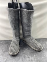 Ugg Australia Boot Women 6M Shoes Gray Classic Cardy Knit Crochet Pull O... - $34.47