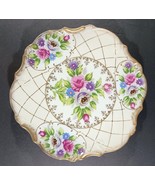 ARCO Fine Quality China 8&quot; Plate Floral with Gold Net and Trim Display Dish - $18.38 CAD