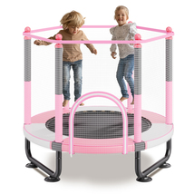 VEVOR 60&quot; Kids Trampoline, 5FT Trampoline, with Safety Enclosure Net , Pink - $1,368.73 MXN