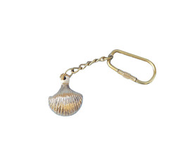 Solid Brass Seashell Keyring 5&quot;&quot; - $11.99