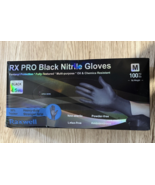 Raxwell Nitrile Gloves Black Disposable Latex Free 4.5mil Sz M 100 Count... - £17.47 GBP
