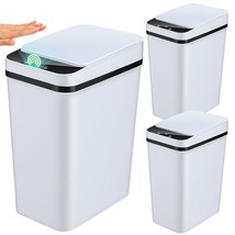 3 Pcs Automatic Bathroom Trash Can With Lid 3 Gallon Touchless Motion Se... - £66.14 GBP