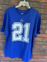 Nike Tee Dallas Cowboys Jersey XL #21 Ezekiel Elliott Blue Short Sleeve Shirt - £19.08 GBP