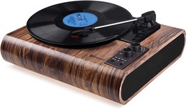 Record Player, Natural Wood, Voksun Vintage Turntable, In And Rca Output. - £93.27 GBP