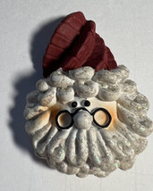 Brooch Pin Christmas Santa Head Glasses Sparkle Beard Red Hat 2.5 Inches Resin - £3.93 GBP