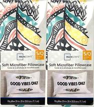 Mainstays Soft Microfiber Pillowcase Vibes S/Q 2-Pack - £14.83 GBP