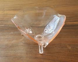 Vintage Pink Depression Glass 3 Footed Bowl w/ Scalloped Edge - $9.85