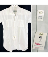 Hathaway AM Burns Vtg Mens White Uniform Shirt size 15 Large Deadstock w... - $43.39