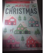 Window Clings Merry Christmas Houses - £9.98 GBP