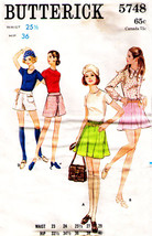 Misses&#39; SKIRT or PANTSKIRT Vintage 1970&#39;s Butterick Pattern 5748 Waist S... - $12.00