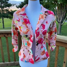 Rainbow Women&#39;s Floral Long Sleeve Blazer Blouse - Size S - £11.57 GBP