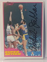 NBA Kareem Abdul-Jabbar Lakers 1981 Topps Super Action card signed COA - £73.86 GBP