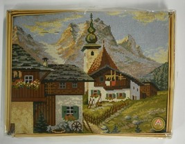 Vintage Tapex Vienna Needlepoint Kit Austrian Village Mountain Scene 357... - $49.50