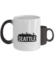 Seattle Bold Skyline,  Heat Sensitive Color Changing Coffee Mug, Magic Coffee  - £19.66 GBP