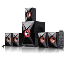 beFree Sound 5.1 Channel Bluetooth Surround Sound Speaker System in Orange - £138.88 GBP