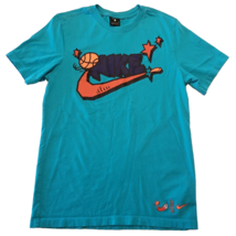 Nike T Shirt Men Small Space Jam Basketball Retro Graphics Teal City Exp... - $17.26