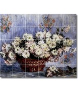 Claude Monet Flowers Painting Ceramic Tile Mural BTZ06103 - £234.94 GBP+