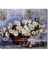 Claude Monet Flowers Painting Ceramic Tile Mural BTZ06103 - $410.31 CAD+