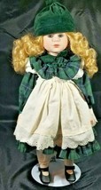 18&quot; Delton Product Corp Antique Doll Plaid Dress with Stand - $21.53