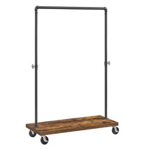Clothes Rack, Heavy Duty Clothing Rack, Industrial Pipe Style Rolling Ga... - $135.99