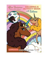 Afro Unicorn 48 Page Coloring and Activity Book with Temporary Tattoos, ... - $17.71 CAD