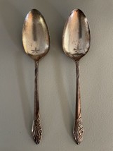Oneida Community Evening Star 2 Serving Spoons 8.5" Silverplate 1950 Vintage - $17.59