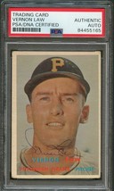 1957 Topps #199 Vernon Law Signed Card Psa Slabbed Auto Pirates - £46.92 GBP