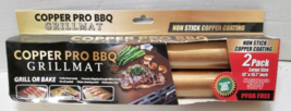 Copper Pro BBQ Grill Mat Non Stick Copper Coating 2 Pack Large Size 13" ... - $12.34