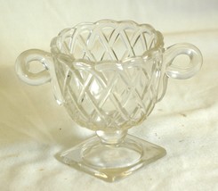 Pretzel Clear Indiana Glass Sugar Bowl Pedestal Vintage MCM - £15.79 GBP