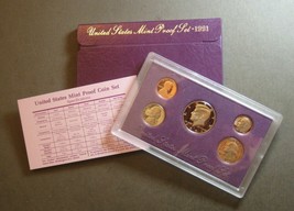 1991 U.S. Mint Proof Coin Set - 5 Coin Set - * w/ Box &amp; Coa * - £8.85 GBP
