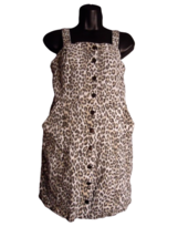 Thread &amp; Supply Animal Print Denim Jumper Dress With Pockets Size S - £10.27 GBP