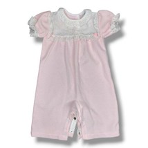 Vintage Girl Romper Carters 6m White Pink Gingham Plaid USA Made  - $19.95