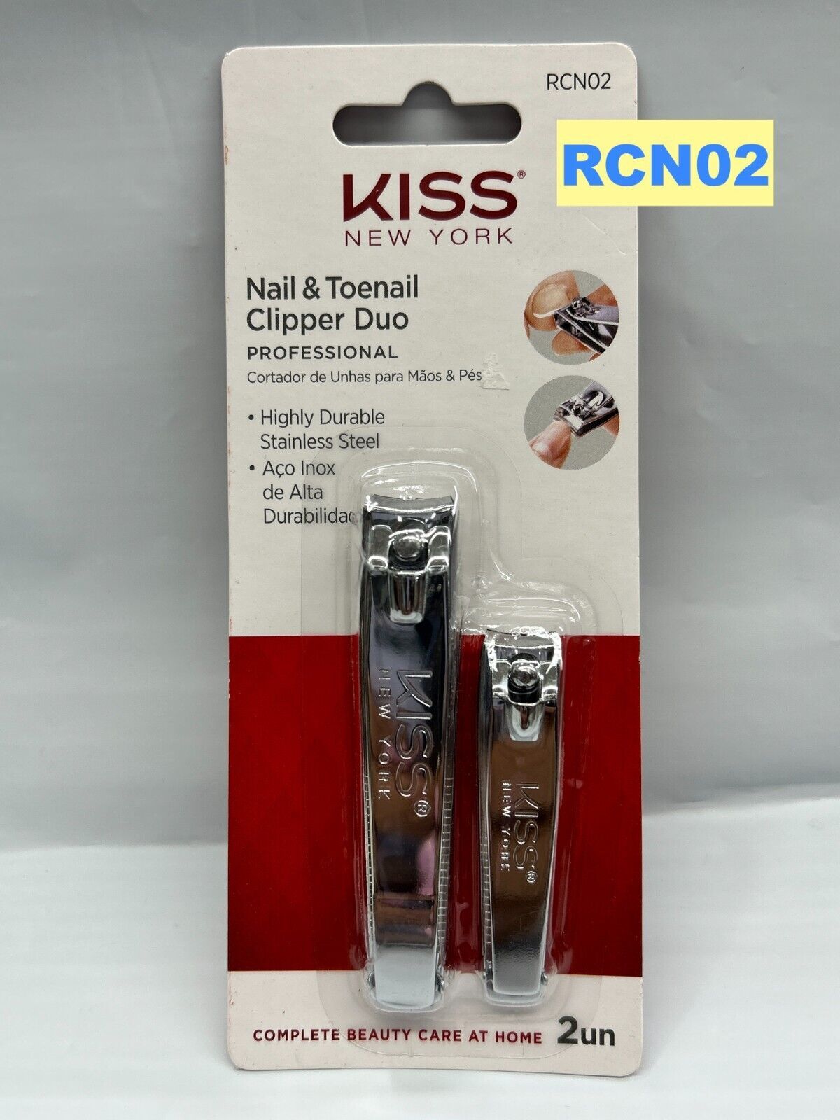 KISS NAIL &amp; TOENAIL CLIPPER DUO # RCN02 STAINLESS STEEL INCLUDES SWING N... - $3.45