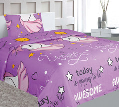 KIDS BEDSHEET SET TWIN PRINTED DESIGN MICROFIBER FLAT FITTED SHEET PILLO... - £27.96 GBP