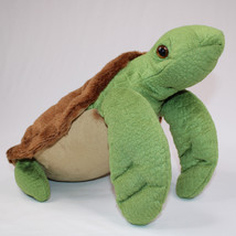 Destination Nation Green Brown Sea Turtle 12” Long Stuffed Animal Plush Toy - $9.28