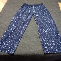 Nautica Pajama Pants Women Large Blue Splat Polka Dot Pattern Sleepwear PJs - £13.35 GBP