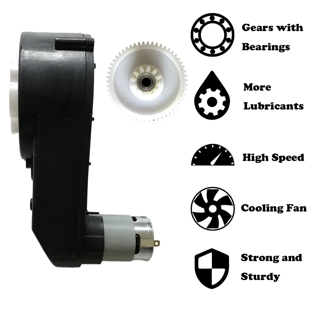 24V RS550 40000RPM Gearbox Ride On Car Gearbox Car Wheels Gearbox