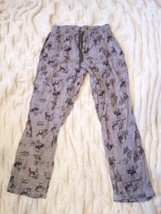 Cuddl duds Gray Animal Print Pajama Lounge Pants Size M  - £8.54 GBP