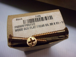#8 x 1-1/2&quot; Silicon Bronze Wood Screws, Flat Head, Frearson Drive Qty 100 - £55.31 GBP