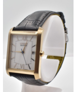 Citizen Eco-Drive Dress Watch E111-S086841 Quartz Solar Gold Tone Leather - £117.02 GBP