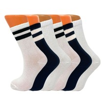 Cotton Crew Socks for Women Black and White Extra Thin 6 Pairs Size 9-11 - £10.10 GBP