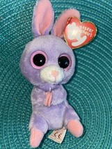 TY Basket Beanie Baby - PETUNIA the Purple Bunny (4 Inch) EUC - $15.79