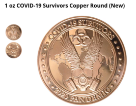 New 1oz Unique Copper Brilliant Round Collectible Coin USA Covid-19 SURVIVOR &lt;3  - £11.82 GBP