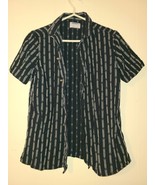 Old Navy Button Up Shirt Men&#39;s Small Striped Casual Short Sleeve Collare... - $12.19