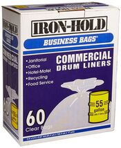 iron-hold business bags commercial drum liners 60 ct 55 gallon - $35.00
