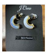 J. Crew Stone inlay half-hoop earrings ivory new with tags - $32.48 CAD