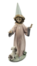 Lladro Porcelain Figurine # 6170 &quot;Under My Spell&quot; Girl with Dog - £94.61 GBP